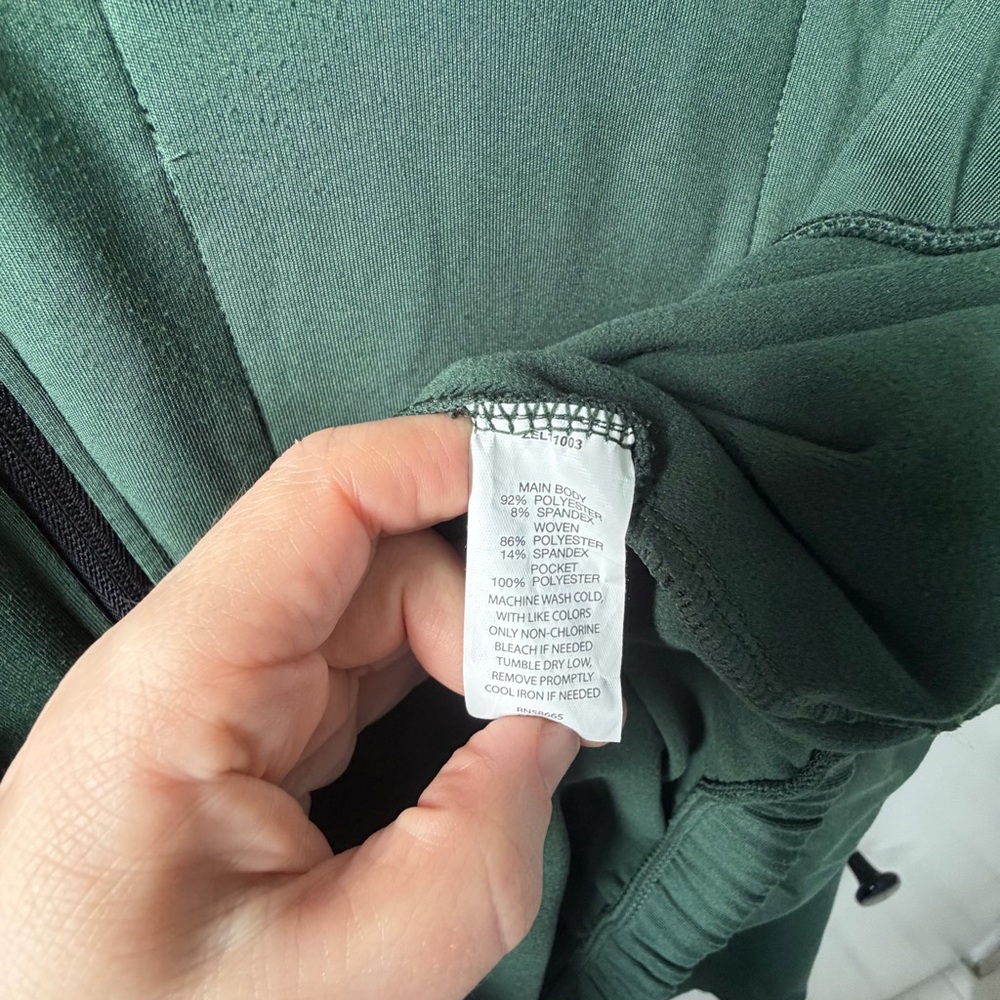 Zella Green Zip Up Hoodie Jacket Drawstring Hem Large - Picture 6 of 8
